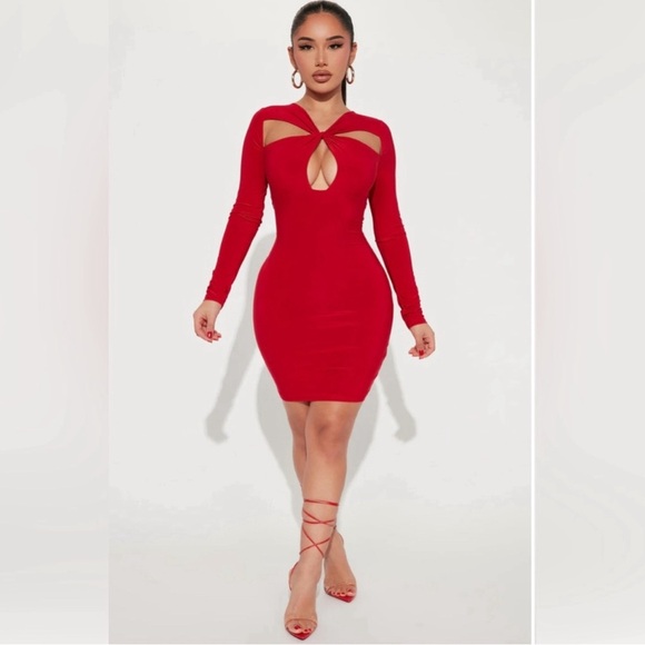 Fashion Nova NWT Red Francesca Mini Dress - Picture 1 of 6
